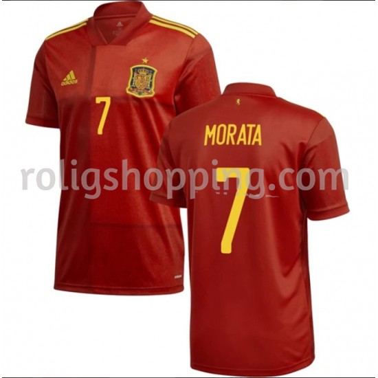 Fotbollströja Spanien Morata 7 Hemmaställ Euro 2020 Kort ärm
