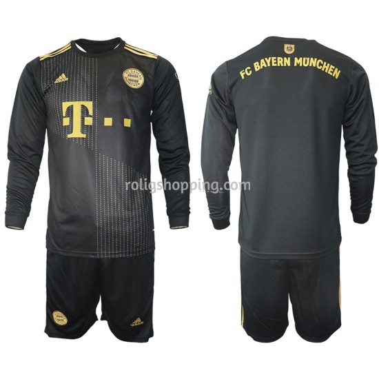 Fotbollströja FC Bayern München Barn Bortaställ 2021-2022 Lång ärm