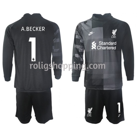 Fotbollströja Liverpool Målvakt A.BECKER 1 Barn Tredjeställ 2021-2022 Lång ärm