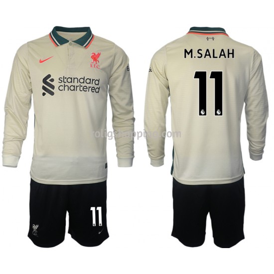 Fotbollströja Liverpool M.Salah 11 Barn Bortaställ 2021-2022 Lång ärm