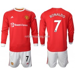 Fotbollströja Manchester United Cristiano Ronaldo 7 Barn Hemmaställ 2021-2022 Lång ärm