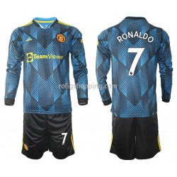 Fotbollströja Manchester United Cristiano Ronaldo 7 Barn Tredjeställ 2021-2022 Lång ärm