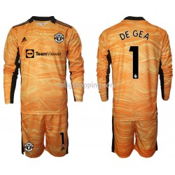 Fotbollströja Manchester United David de Gea 1 Målvakt Barn Hemmaställ 2021-2022 Lång ärm