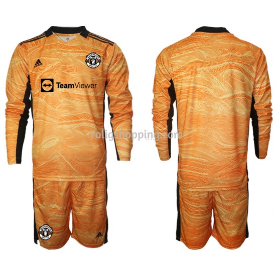 Fotbollströja Manchester United Målvakt Barn Hemmaställ 2021-2022 Lång ärm