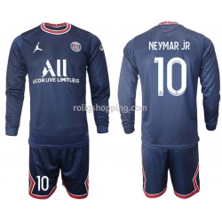Fotbollströja Paris Saint-Germain Neymar JR 10 Barn Hemmaställ 2021-2022 Lång ärm