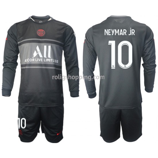 Fotbollströja Paris Saint-Germain Neymar JR 10 Barn Tredjeställ 2021-2022 Lång ärm