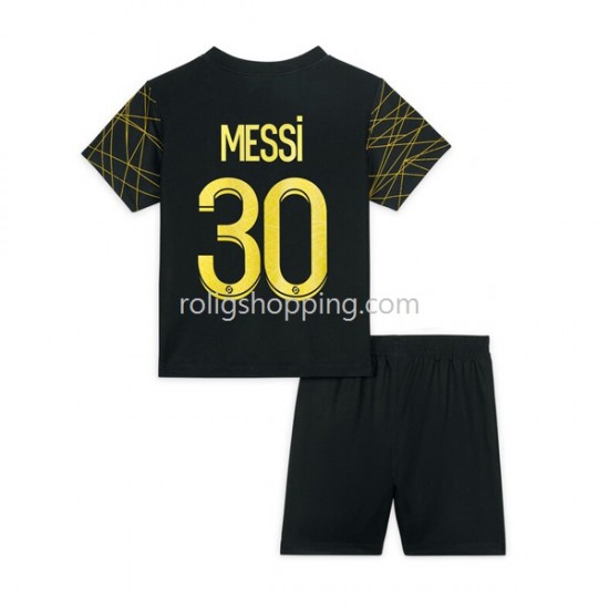 Fotbollströja Paris Saint-Germain Lionel Messi 30 Barn Fjärdeställ 2022-2023 Kort ärm