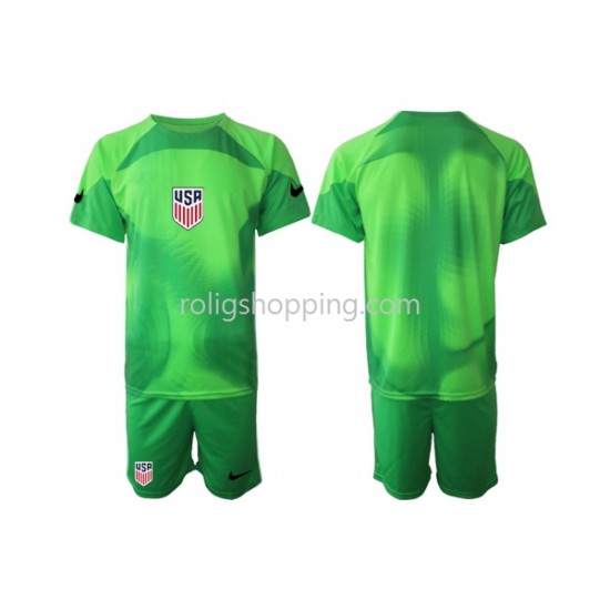 Fotbollströja USA Målvakt Barn Fjärdeställ World Cup 2022 Kort ärm