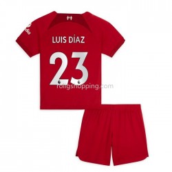 Fotbollströja Liverpool Diaz 23 Barn Hemmaställ 2022-2023 Kort ärm