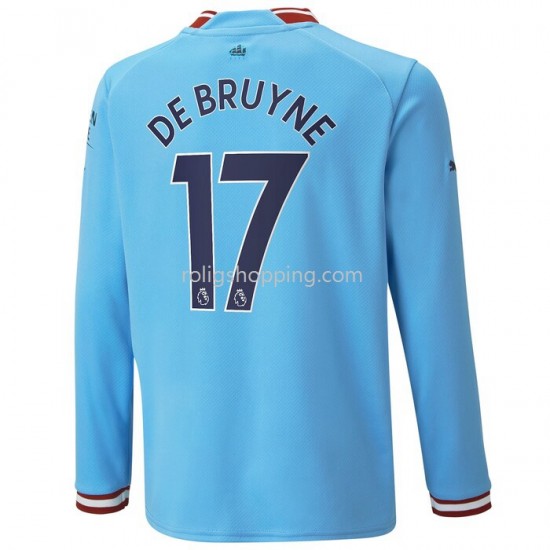 Fotbollströja Manchester City De Bruyne 17 Hemmaställ 2022-2023 Lång ärm