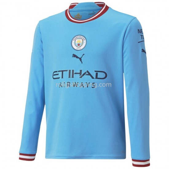 Fotbollströja Manchester City Hemmaställ 2022-2023 Lång ärm