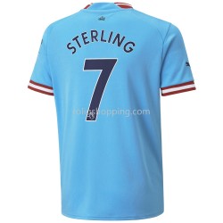 Fotbollströja Manchester City Sterling 7 Hemmaställ 2022-2023 Kort ärm