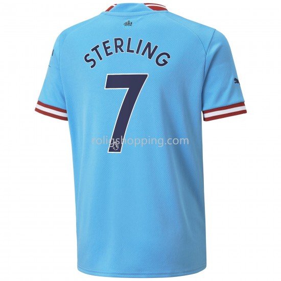 Fotbollströja Manchester City Sterling 7 Hemmaställ 2022-2023 Kort ärm