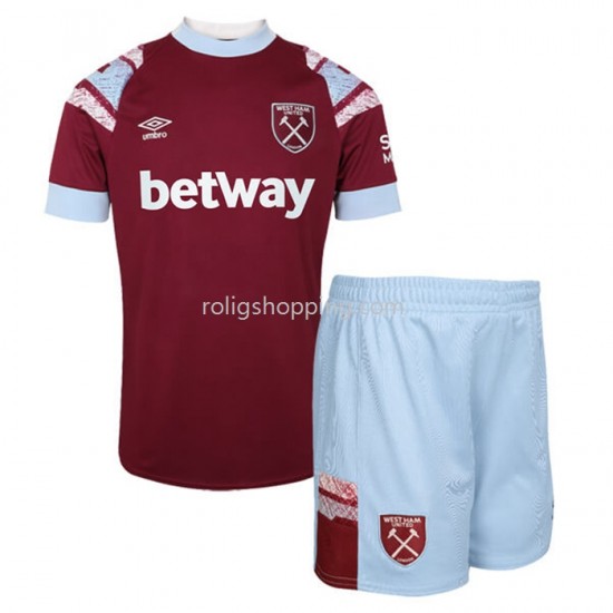 Fotbollströja West Ham United Barn Hemmaställ 2022-2023 Kort ärm