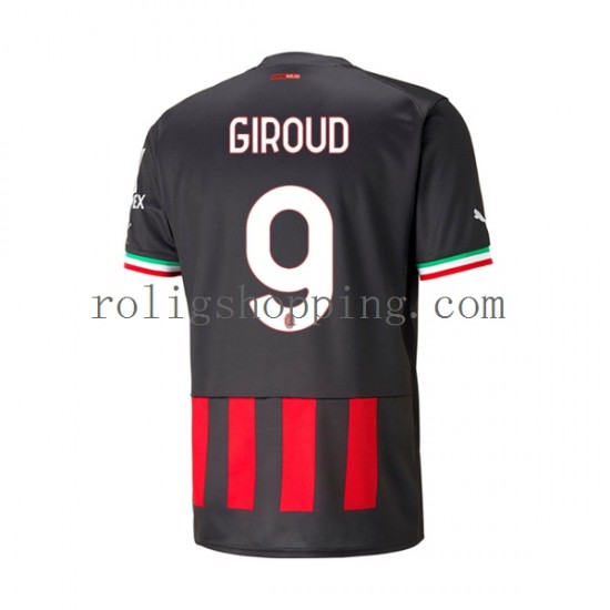 Fotbollströja AC Milan Olivier Giroud 9 Män Hemmaställ 2022-2023 Kort ärm