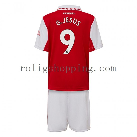 Fotbollströja Arsenal Gabriel Jesus 9 Barn Hemmaställ 2022-2023 Kort ärm