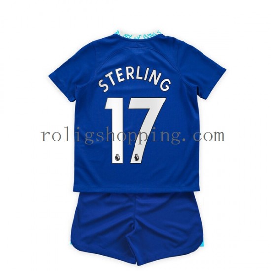 Fotbollströja Chelsea Raheem Sterling 17 Barn Hemmaställ 2022-2023 Kort ärm