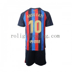 Fotbollströja FC Barcelona Ansu Fati 10 Barn Hemmaställ 2022-2023 Kort ärm