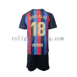 Fotbollströja FC Barcelona Jordi Alba 18 Barn Hemmaställ 2022-2023 Kort ärm