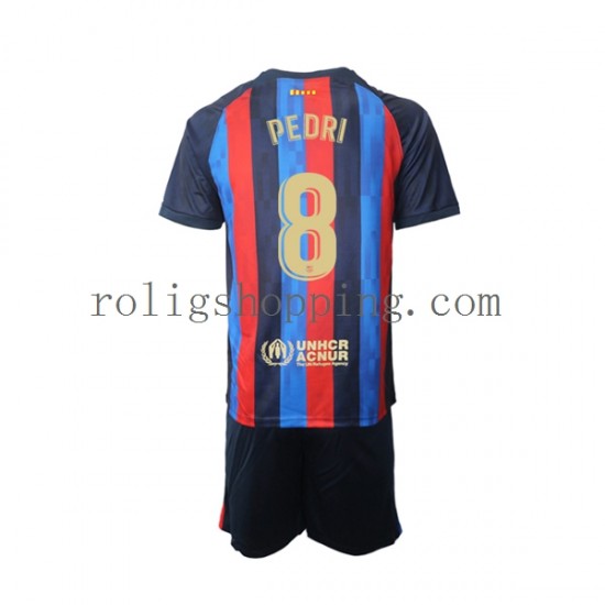 Fotbollströja FC Barcelona Pedri 8 Barn Hemmaställ 2022-2023 Kort ärm