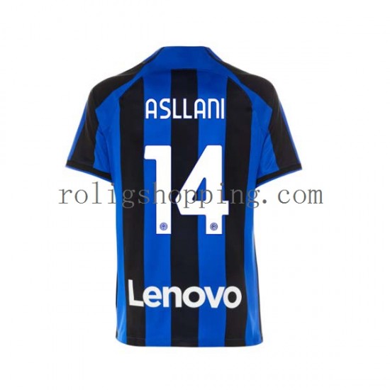 Fotbollströja Inter Milan Kristjan Asllani 14 Män Hemmaställ 2022-2023 Kort ärm