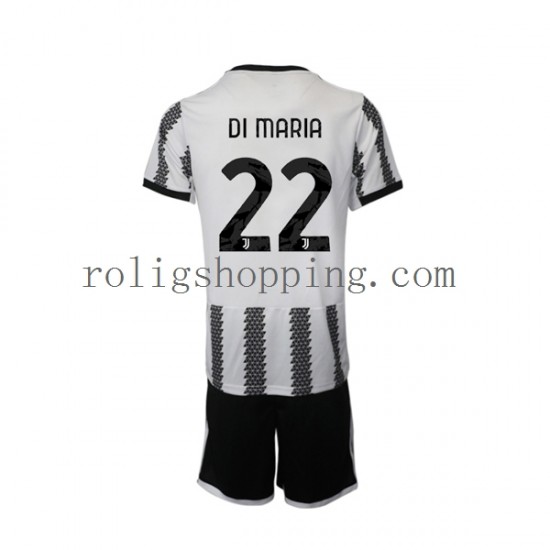 Fotbollströja Juventus Di Maria 22 Barn Hemmaställ 2022-2023 Kort ärm