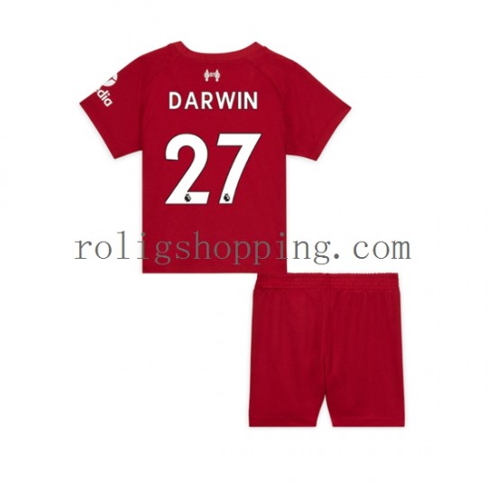 Fotbollströja Liverpool Darwin Nunez 27 Barn Hemmaställ 2022-2023 Kort ärm