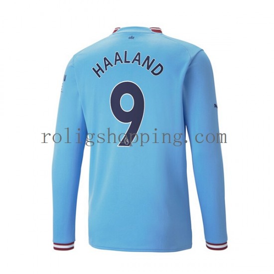 Fotbollströja Manchester City Haaland 9 Män Hemmaställ 2022-2023 Lång ärm