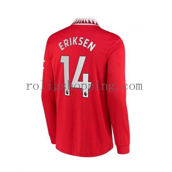 Fotbollströja Manchester United Christian Eriksen 14 Män Hemmaställ 2022-2023 Lång ärm