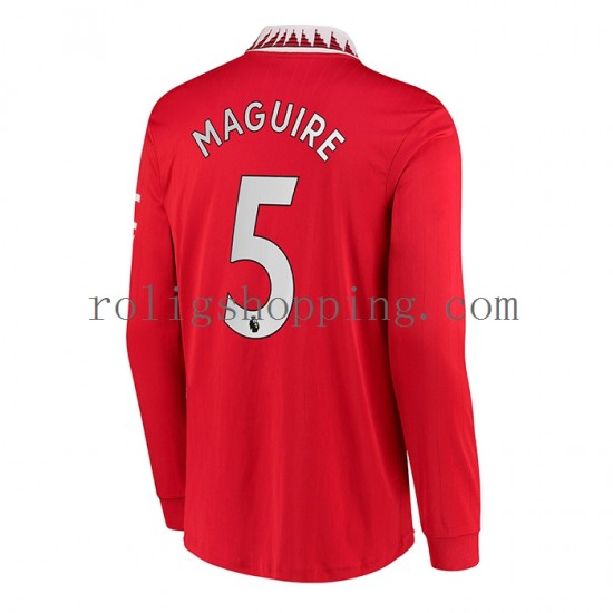 Fotbollströja Manchester United Harry Maguire 5 Män Hemmaställ 2022-2023 Lång ärm