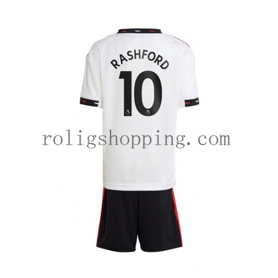 Fotbollströja Manchester United Rashford 10 Barn Bortaställ 2022-2023 Kort ärm