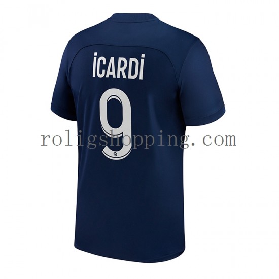 Fotbollströja Paris Saint-Germain Icardi 9 Män Hemmaställ 2022-2023 Kort ärm
