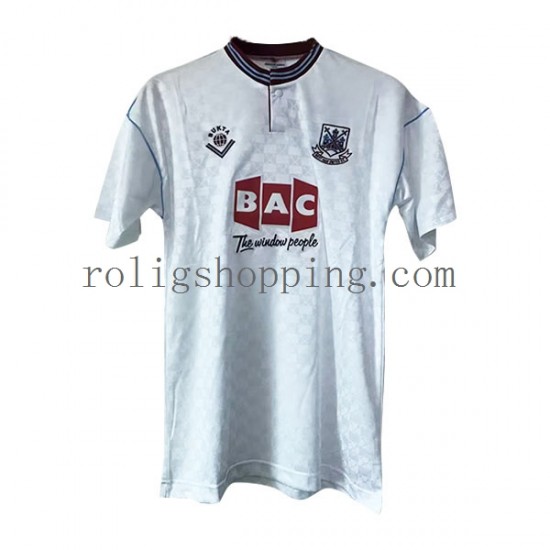 Fotbollströja West Ham United Retro Män Bortaställ 1989-1990 Kort ärm
