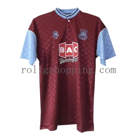 Fotbollströja West Ham United Retro Män Hemmaställ 1989-1990 Kort ärm