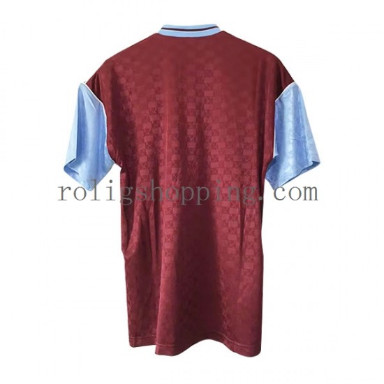 Fotbollströja West Ham United Retro Män Hemmaställ 1989-1990 Kort ärm
