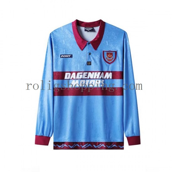 Fotbollströja West Ham United Retro Män Hemmaställ 1995-1996 Lång ärm