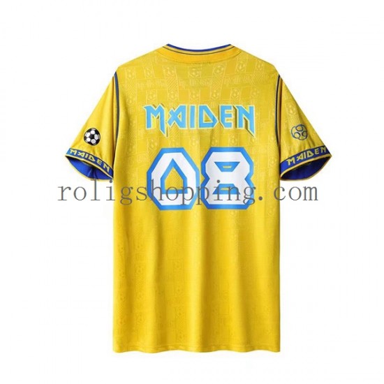 Fotbollströja West Ham United Iron Maiden Retro Män Hemmaställ 2008 Kort ärm