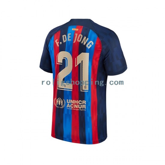 Fotbollströja FC Barcelona Frenkie de Jong 21 Män Hemmaställ 2022-2023 Kort ärm
