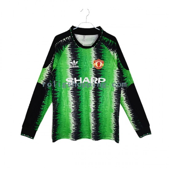 Fotbollströja Manchester United 1990-1991 Målvakt Retro Män Hemmaställ Lång ärm