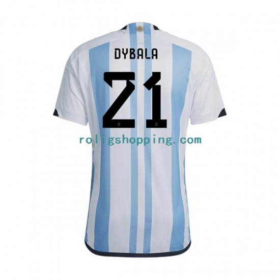 Fotbollströja Argentina Dybala 21 Män Hemmaställ World Cup 2022 Kort ärm