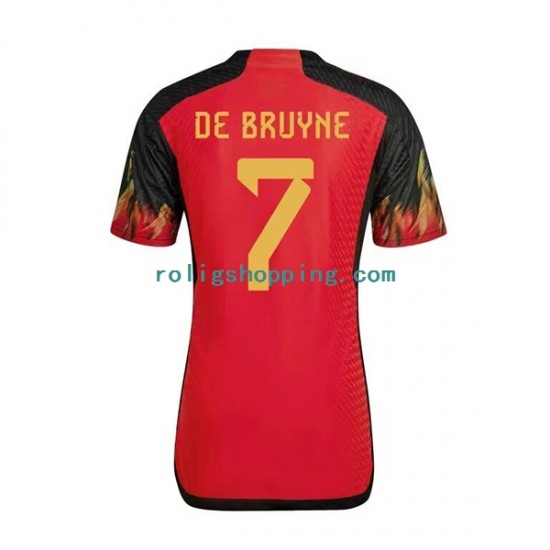 Fotbollströja Belgien De Bruyne 7 Män Hemmaställ World Cup 2022 Kort ärm