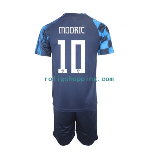 Fotbollströja Kroatien Modrić 10 Barn Bortaställ World Cup 2022 Kort ärm