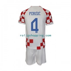 Fotbollströja Kroatien Perisic 4 Barn Hemmaställ World Cup 2022 Kort ärm