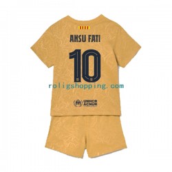 Fotbollströja FC Barcelona Ansu Fat 10 Barn Bortaställ 2022-2023 Kort ärm