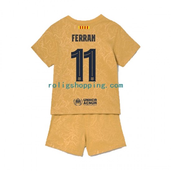 Fotbollströja FC Barcelona Ferran Torres 11 Barn Bortaställ 2022-2023 Kort ärm