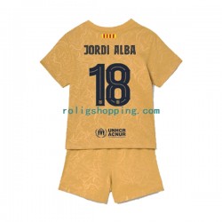 Fotbollströja FC Barcelona Jordi Alba 18 Barn Bortaställ 2022-2023 Kort ärm