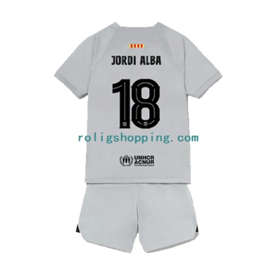 Fotbollströja FC Barcelona Jordi Alba 18 Barn Tredjeställ 2022-2023 Kort ärm