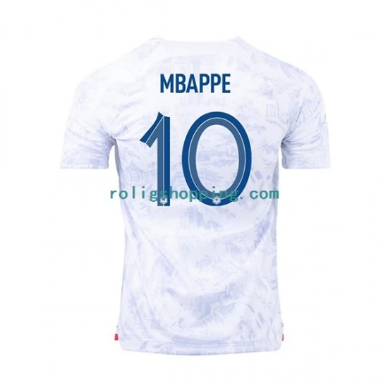 Fotbollströja Frankrike Mbappé 10 Män Bortaställ World Cup 2022 Kort ärm