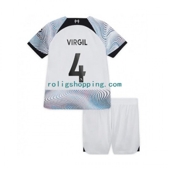 Fotbollströja Liverpool Virgil van Dijk Barn Bortaställ 2022-2023 Kort ärm