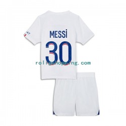 Fotbollströja Paris Saint-Germain Messi 30 Barn Tredjeställ 2022-2023 Kort ärm